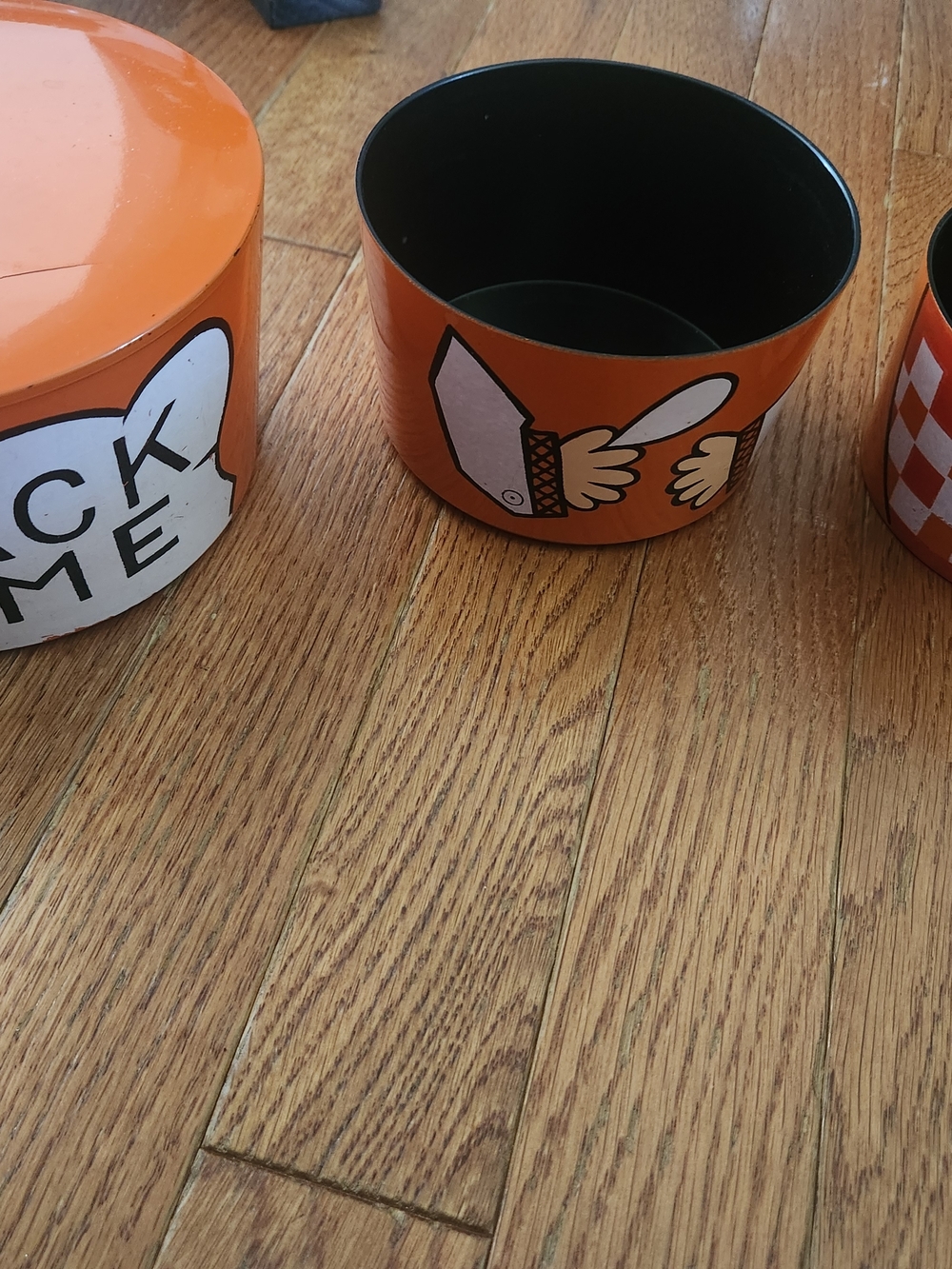 Orange Decorative Tin Canister Set